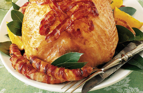 Roast turkey with pancetta
