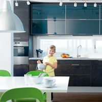 Ikea Kitchen Designer on Black Kitchen Black Kitchen Cabinets Look Cutting Edge Add Glass
