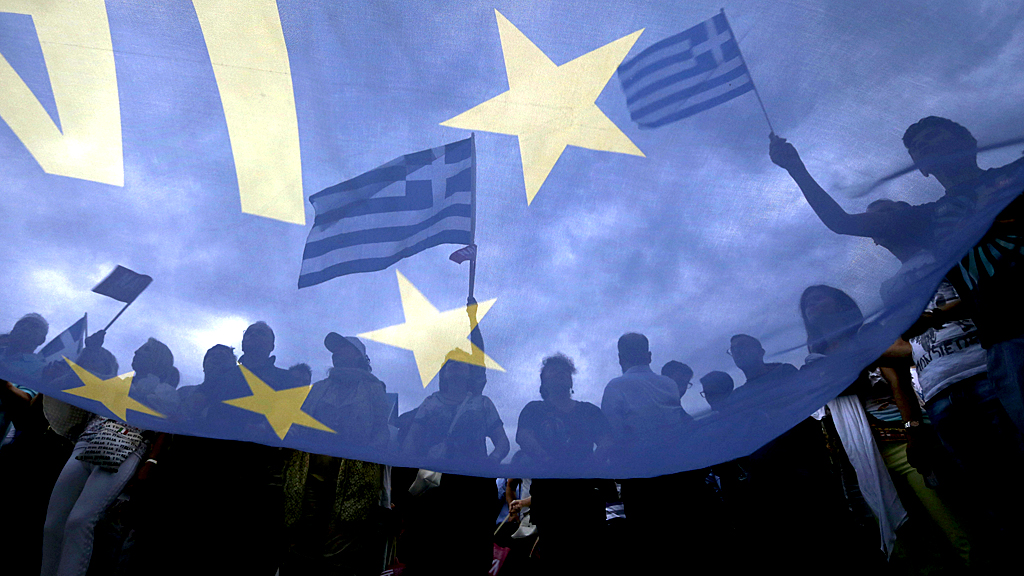 Referendum yes supporters protest in Athens (Reuters)