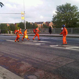 Air ambulance crew arriving at the scene @schmeelitche/twitpic