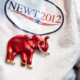 Newt Gingrich campaign badge. 