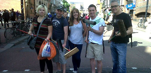 Heather Taylor (left) and others involved in the Clapham Junction clean up