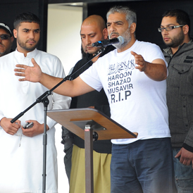 Hundreds marched in a peace rally in honour of the three men killed in Birmingham. 