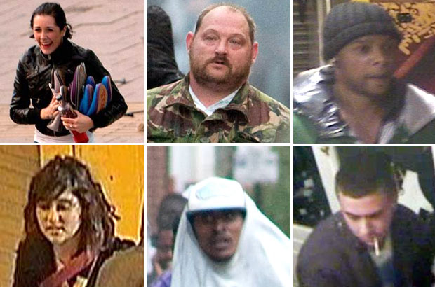 Six of the images released by the Metropolitan Police