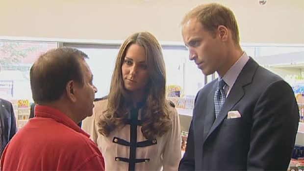 William and Kate meet Ajay Bhatia whose shop suffered Â£20,000 worth of damages