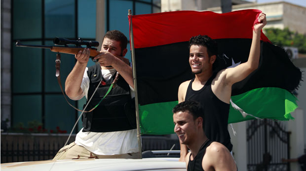 Libya rebels in Tripoli (Reuters)