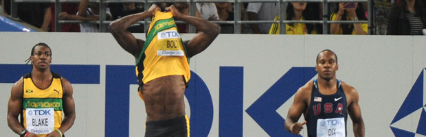 Usain Bolt's false start. (Getty)