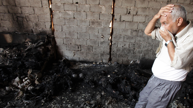 Libya: charred bodies near Khamis military base. (Getty)
