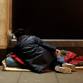 A rough sleeper on Oxford Street, London (Getty)