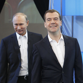 Putin and Medvedev - Reuters