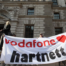 Occupy London demonstrators protest HMRC deal with Vodafone (Getty)