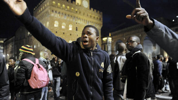 African protesters in FLorence