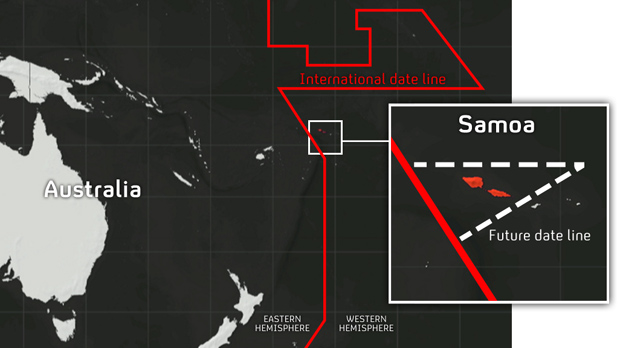 The international date line and Samoa (Channel 4 News Graphics)