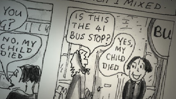 Comic relief for mother who turned son's death into graphic novel.