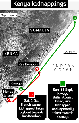 Map of Kenya-Somalia coastline