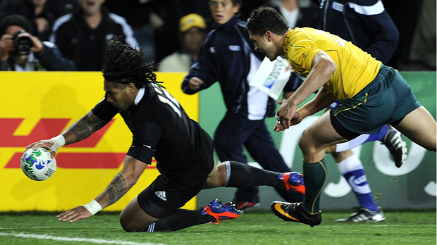 New Zealand All Blacks beat Australia's Wallabies in the rugby World Cup semi final (Image: Getty)