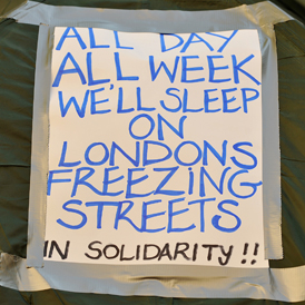 A banner outside the Occupy London protests at St Paul's (Getty)