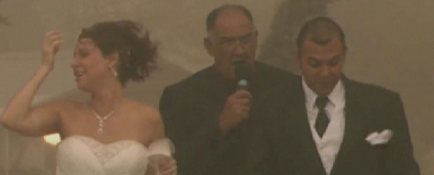 A sandstorm engulfs Gus and Jennifer Luna's wedding in Arizona.