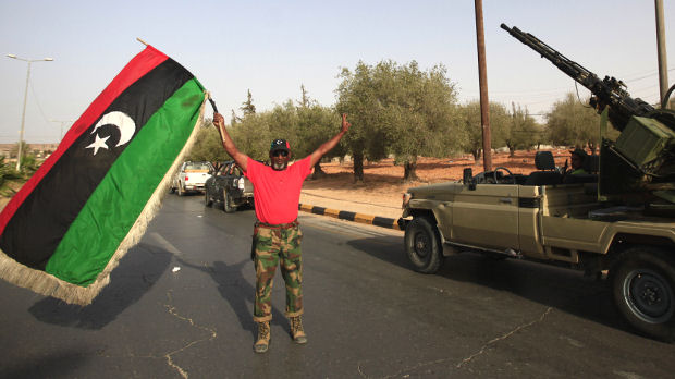 Channel 4 News's Jonathan Miller reports from the desert road leading to Bani Walid, the town outside Tripoli to which where remnants of forces loyal to Colonel Gaddafi have retreated (Reuters)