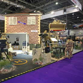 An exhibit at the 2009 DSEi arms fair