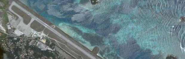 The airport runway in the Seychelles where drones may be flying from. (Google Maps)