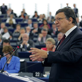 European Commission President Jose Manuel Barroso tells MEPs the EU is facing the biggest challenge in its history (Reuters) 