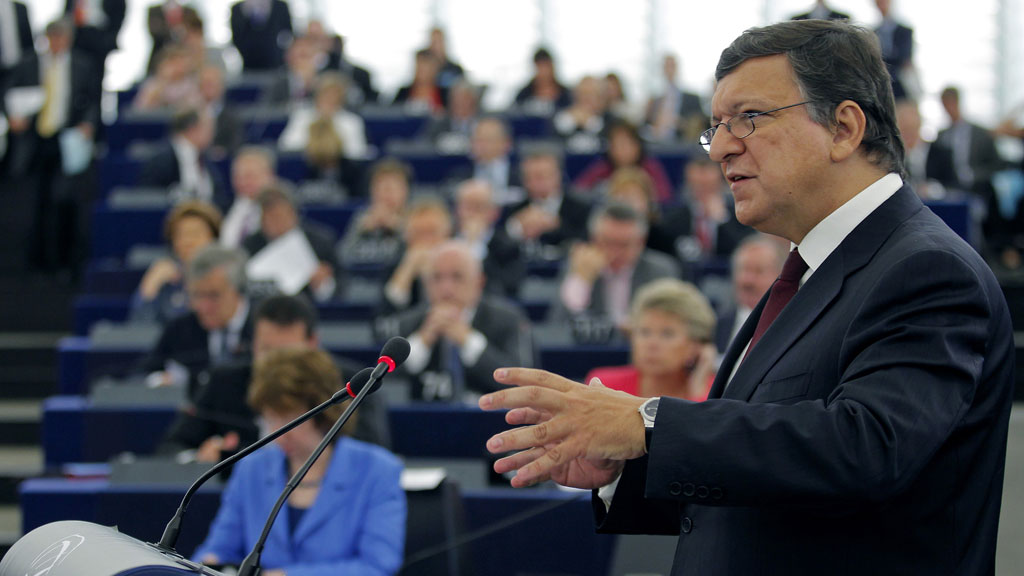 European Commission President Jose Manuel Barroso tells MEPs the EU is facing the biggest challenge in its history (Reuters) 