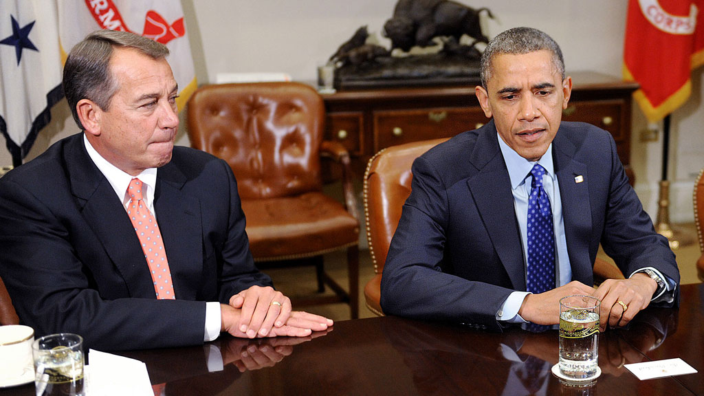 Fiscal cliff negotiations between Obama and Boehner (getty)