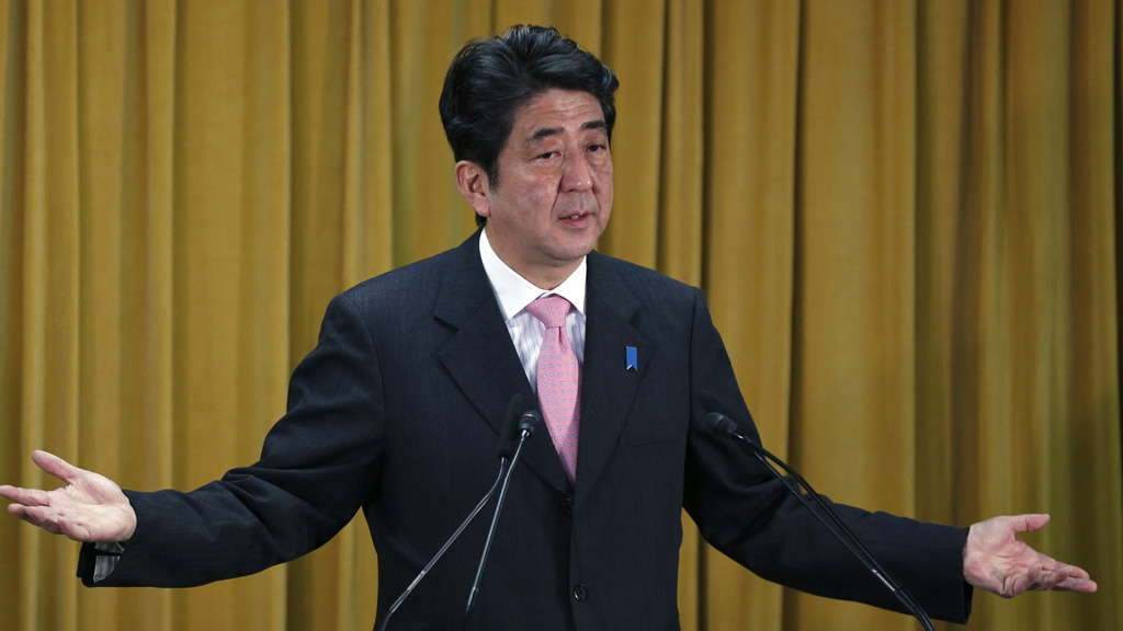 Shinzo Abe said there there was 'no room for talks' over the sovereignty of the East China Sea islands (Reuters)