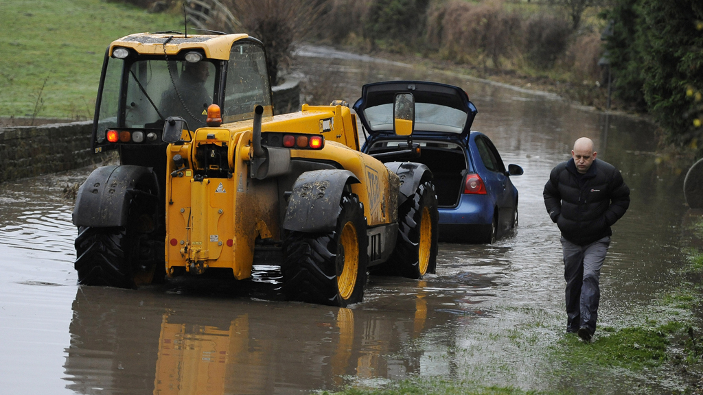 A stranded driver in Milby, northern England (Reuters)