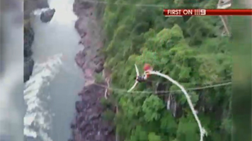Australian tourist's bungee cord snaps