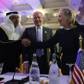 hillary clinton, william hague and UAE sheikh (Reuters)