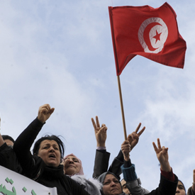 Tunisian protesters call for more rights. January 5, 2012 (Getty)