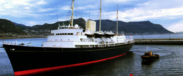 The Royal yacht Britannia docks in Simonstown naval harbour in 1995 (Reuters.)