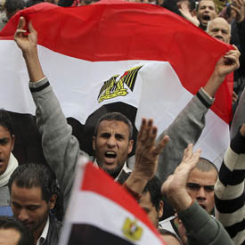 Demonstrators take part in a protest against the Egyptian military council at Tahrir Square, Cairo (Reuters)