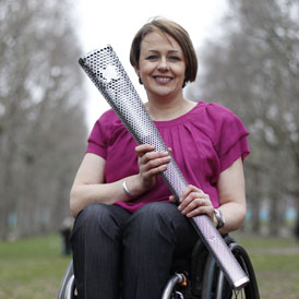 Paralympian Tanni Grey-Thompson forced to 'crawl' off train. (Reuters)