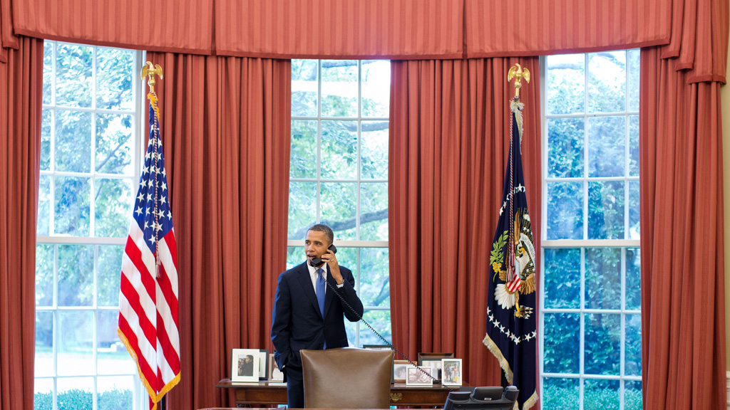 President Barack Obama in the Oval office