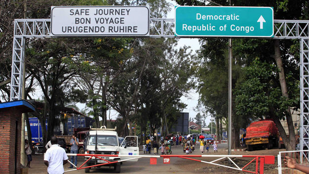 A border crossing between Rwanda and Democratic Republic of Congo (Reuters)
