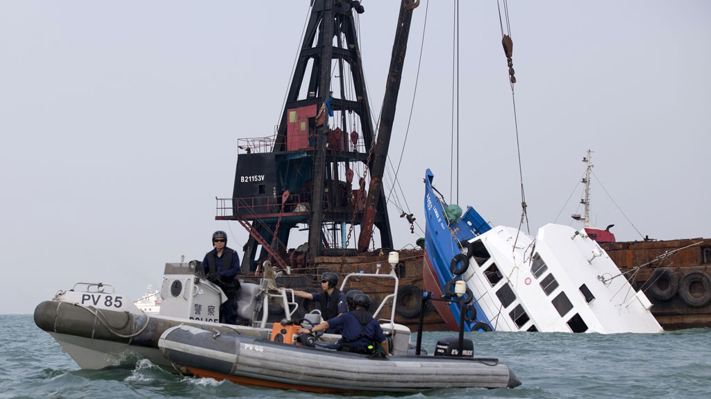 More than 35 people die when a pleasure boat collides with a passenger ferry and sinks off of Hong Kong overnight. The search is underway for more bodies.