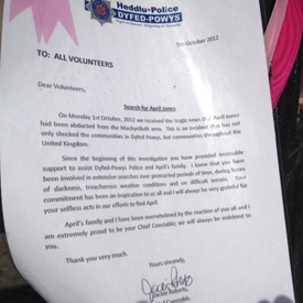  A letter to 'All volunteers' from Dyfed Powys Police Chief Constable Jackie Roberts (Andy Davies)