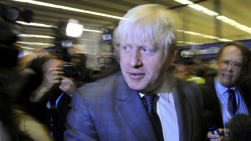 Boris Johnson arrives at the Conservative conference (Reuters)