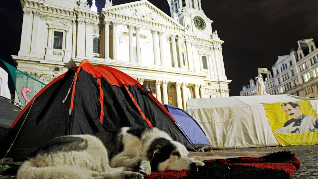 Occupy tents outside St Paul's Cathedral (Reuters)