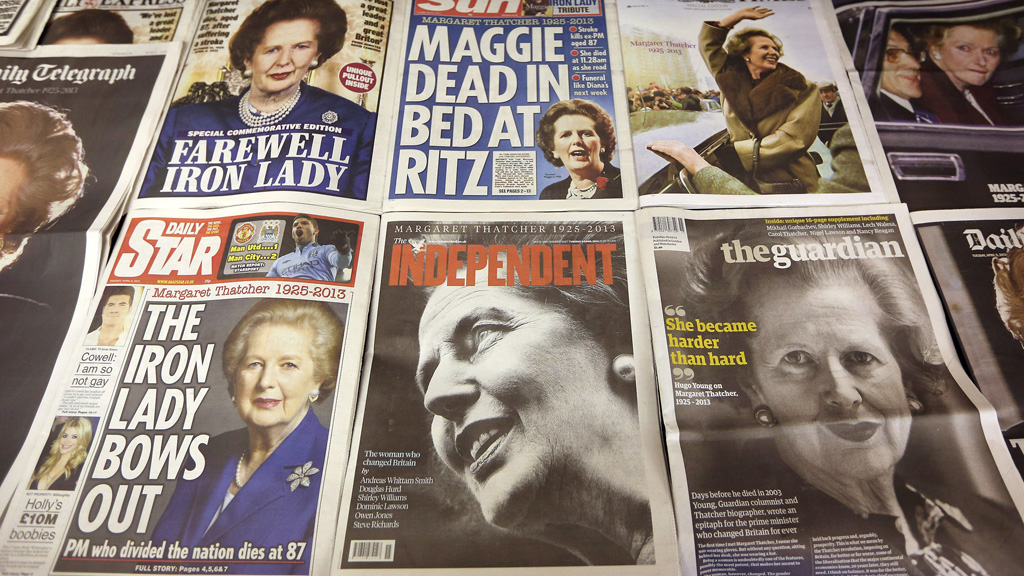 The media reaction do Margaret Thatcher's death has been mixed (picture: Getty)