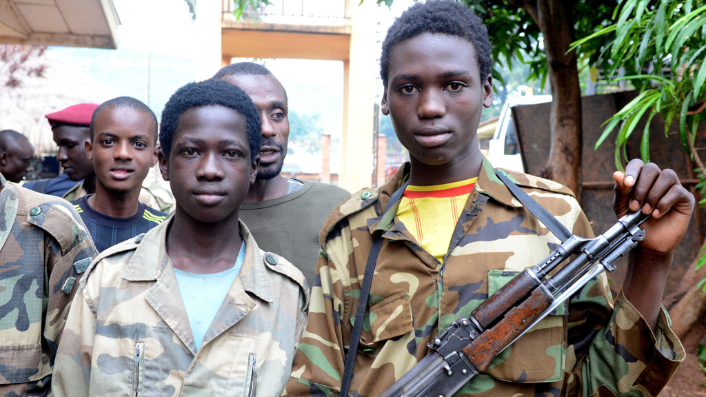 Young Seleka fighters pose at a Seleka base in Bangui on 25 July 2013. (picture: Getty)