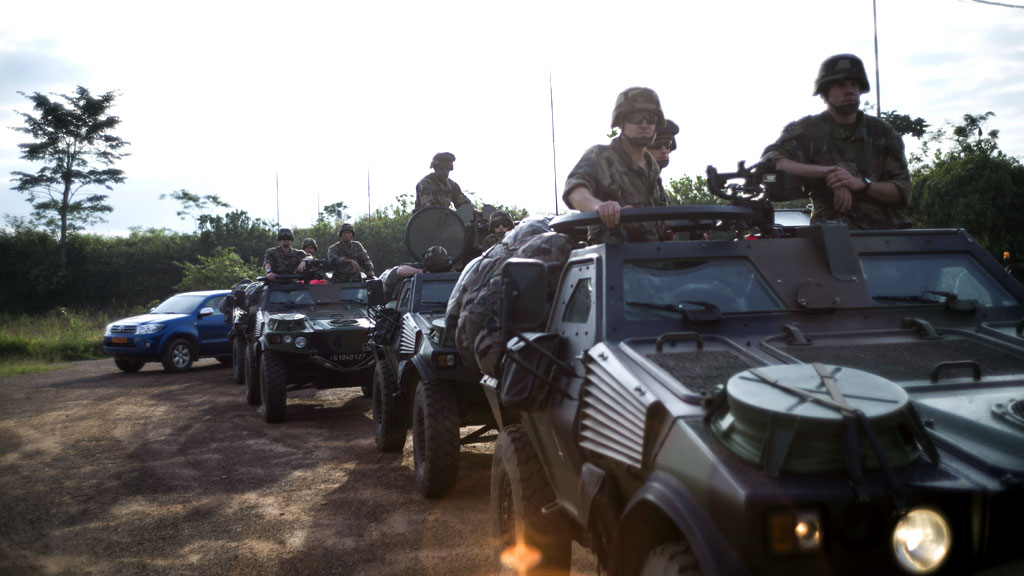 French troops on the road to the Central African Republic (Getty)