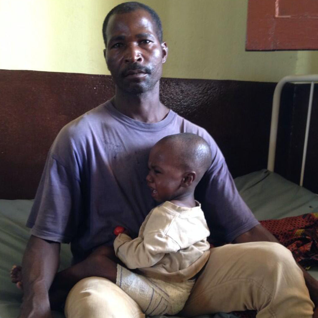 Baby shot in Seleka attack in the Central African Republic (Picture: Stuart Webb)