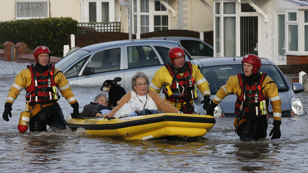 Rescuers free trapped residents in north Wales (Reuters)