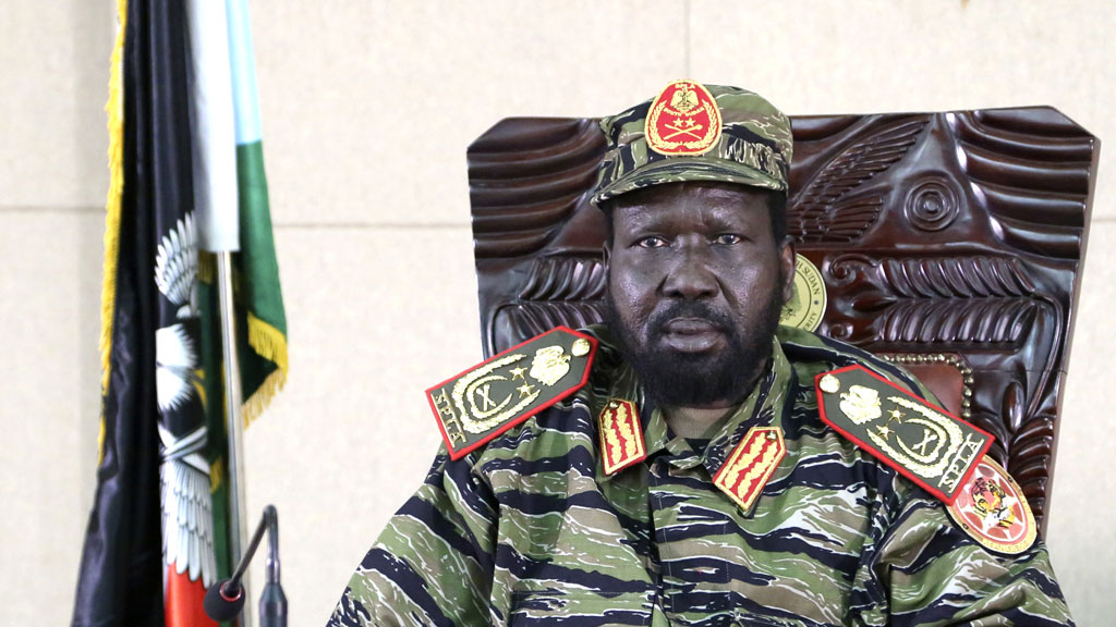 President Salva Kiir gives a pres conference, and blames soldiers loyal to Riek Machar, who was dismissed as vice-president in July, for starting the fighting (R)