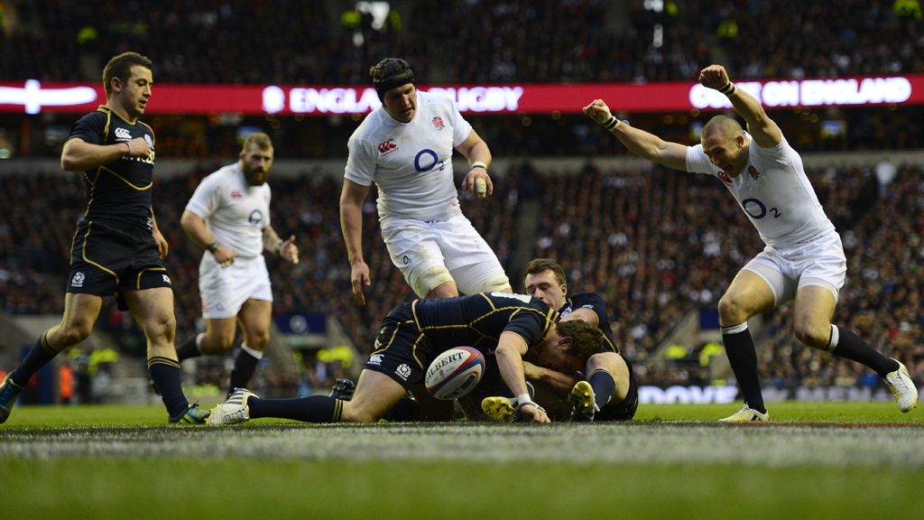 England celebrates their first Six Nations try (picture: Getty)