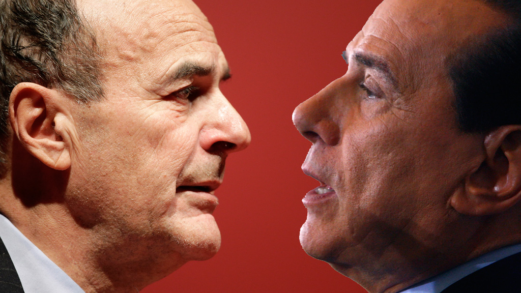 Left to right: Pier Luigi Bersani and Silvio Berlusconi (pictures: Reuters)
